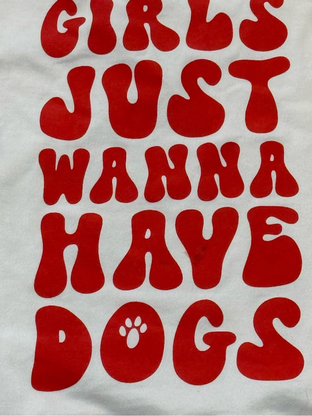 Suburban Riot Light Pink Sweatshirt with Phrase “Girls Just Wanna Have Dogs”